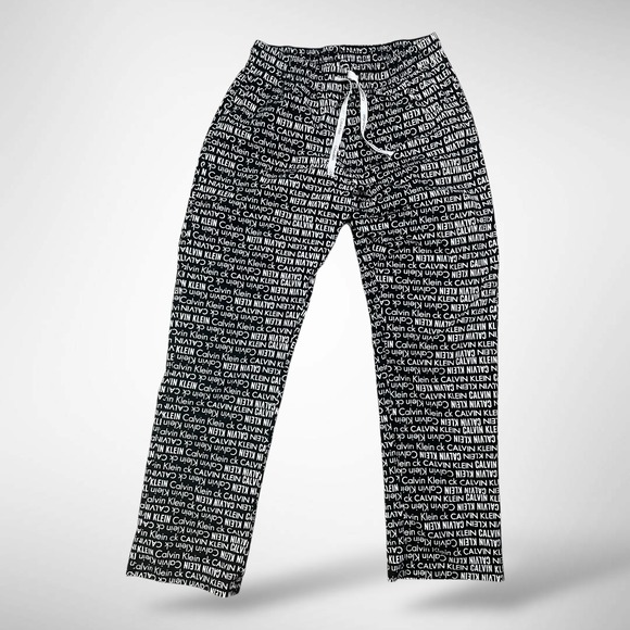 Calvin Klein Other - Calvin Klein Logo Print Pajama Pants Women's Small Black White Lounge Sleep